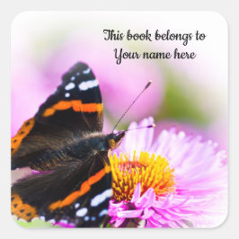 Butterfly "Dit boek behoort tot" sticker