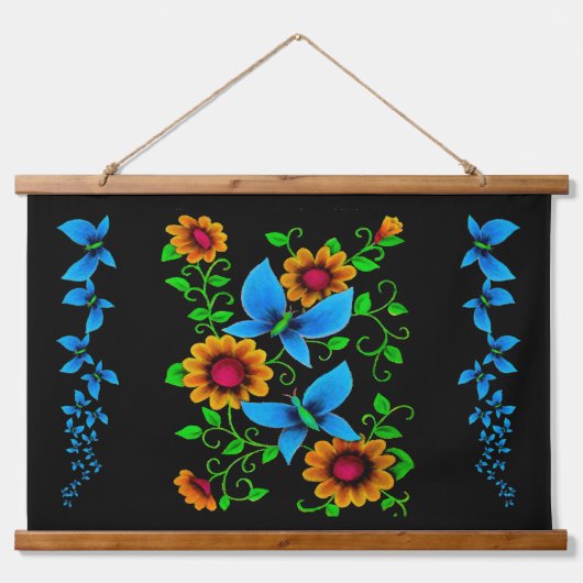 Butterfly Doodle Hangend Wandkleed (Voorkant)