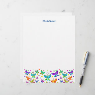 Butterfly Doodles Hand-Drawn Boho Natuur Briefhoofd