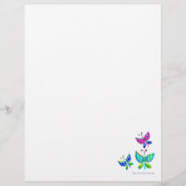 Butterfly Doodles Hand-Drawn Boho Natuur Briefhoofd (Achterkant)