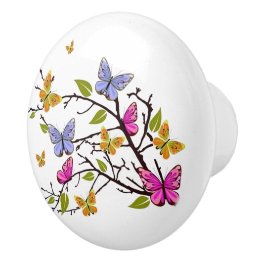Butterfly drawer knobs ceramic Keramische Knop (Rechts)