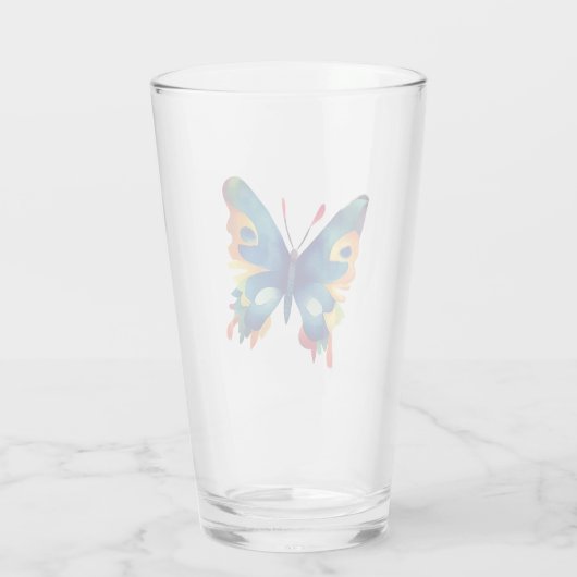 Butterfly Drawing  Glas (Achterkant)