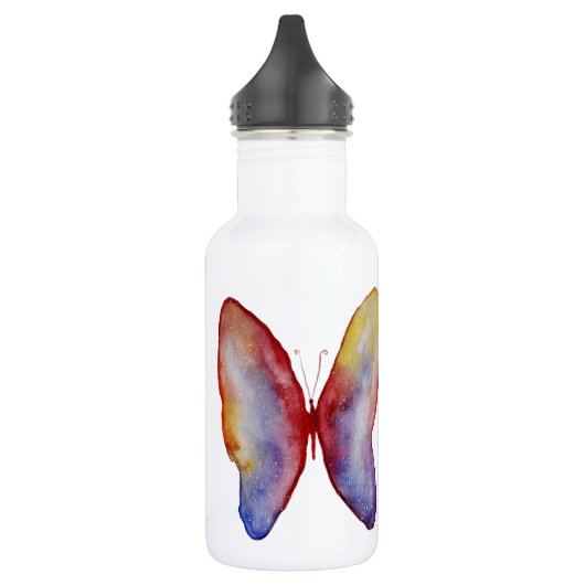 Butterfly Drawing Water Bottle (532 ml), wit Waterfles (Links)