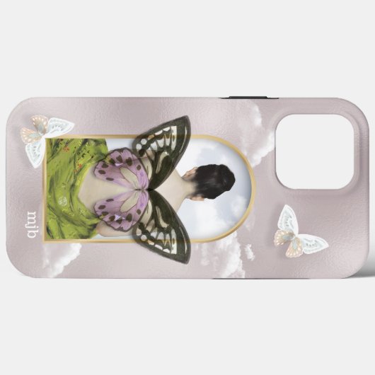 Butterfly Dream Fantasy Collage met Monogram Case-Mate iPhone Case (Achterkant (horizontaal))