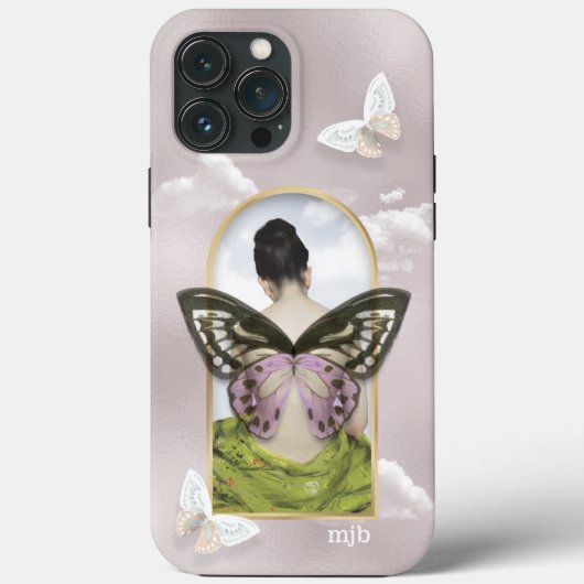 Butterfly Dream Fantasy Collage met Monogram Case-Mate iPhone Case (Achterkant)