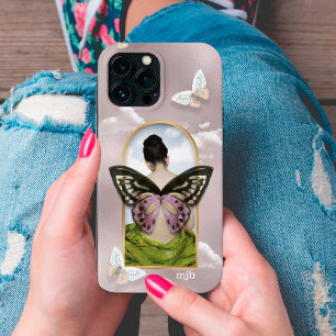 Butterfly Dream Fantasy Collage met Monogram Case-Mate iPhone Case