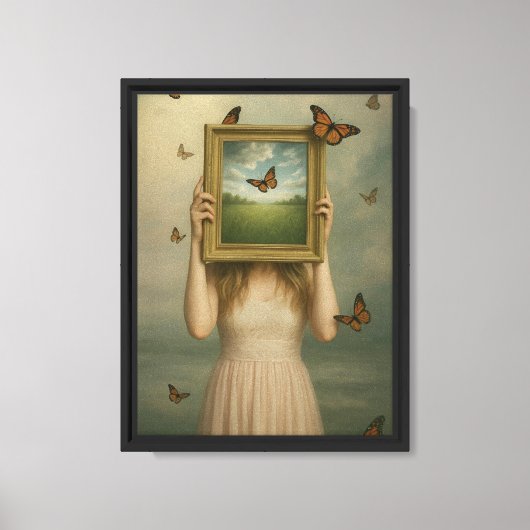 Butterfly Dream Lijst Canvas Kunstdruk Afdruk (Voorkant)