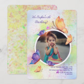 Butterfly Dream Photo Invitation Kaart (Voorkant / Achterkant)