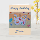 Butterfly Dreaming Birthday Kaart (Gele Bloem)