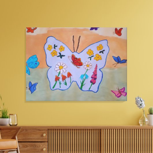 Butterfly Dreaming Canvas Art (Insitu (Woonkamer))