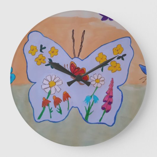 Butterfly Dreaming Clock Grote Klok (Voorkant)