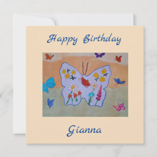 Butterfly Dreaming Flat Birthday-kaart Kaart