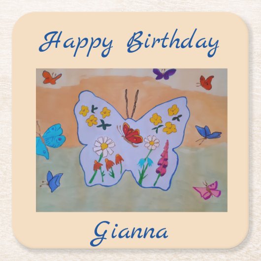 Butterfly Dreaming Kartonnen Onderzetters (Voorkant)