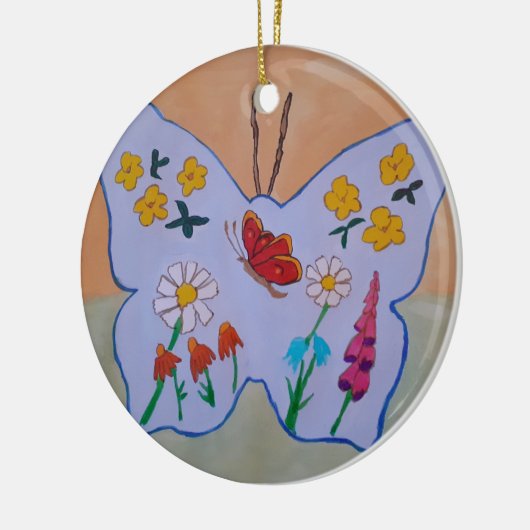 Butterfly Dreaming Keramisch Ornament (Links)