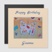 Butterfly Dreaming Magnetic Birthday Card (Voorkant / Achterkant)