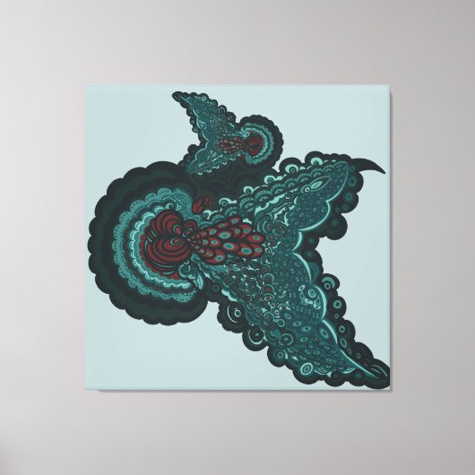 Butterfly Dreams:A Fusion of Flowers and Fantasy Canvas Afdruk (Voorkant)