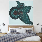 Butterfly Dreams:A Fusion of Flowers and Fantasy Canvas Afdruk (Insitu (Slaapkamer))