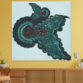 Butterfly Dreams:A Fusion of Flowers and Fantasy Canvas Afdruk (Insitu (Woonkamer))