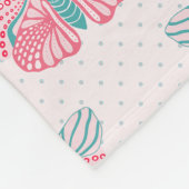 Butterfly Dreams Blauwgroen Roze Girly Fleece Deken (Hoek)