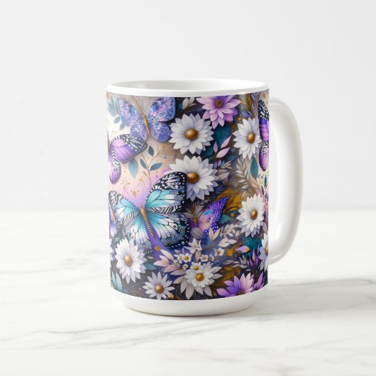 Butterfly Dreams Bloemen Koffiemok (Voorkant rechts)