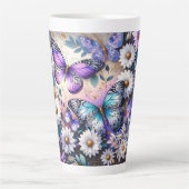 Butterfly Dreams Bloemen Latte Mok (Voorkant)