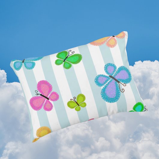 Butterfly Dreams Blue Stripe Accent Kussen