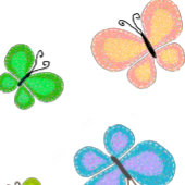 Butterfly Dreams Blue Stripe Accent Kussen