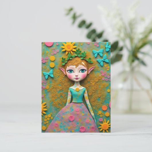Butterfly Dreams Elf Briefkaart (Staand voorkant)