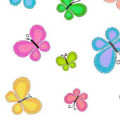 Butterfly Dreams Personalized Yellow White Stripe  Kussen