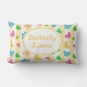 Butterfly Dreams Personalized Yellow White Stripe  Kussen (Voorkant)