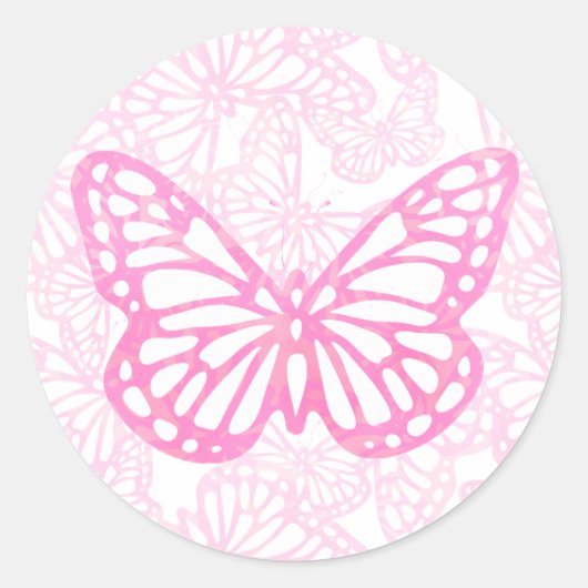 Butterfly Dreams (Pink-Single) Ronde Sticker (Voorkant)