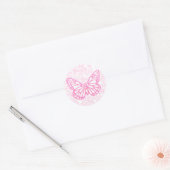 Butterfly Dreams (Pink-Single) Ronde Sticker (Envelop)