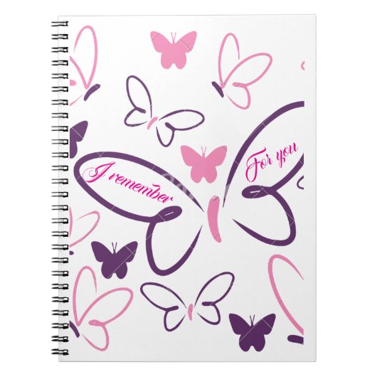Butterfly Dreams Spiral Notitieboek - "Ik herinner (Voorkant)