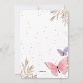 Butterfly Dreams Verjaardagsfeestje Kaart (Achterkant)