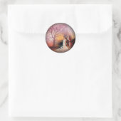 Butterfly Dreams Vervagen naar zwarte ronde Sticke Sticker (Tas)