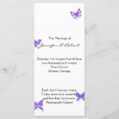 Butterfly Dreams: Violet Wedding Programma Programmakaart (Voorkant)