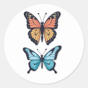 Butterfly Duo Sticker Set - Monarch en Blauw