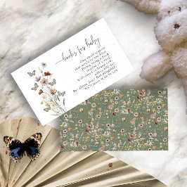 Butterfly Dusty Groene Boeken voor Baby Informatiekaartje