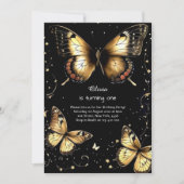 Butterfly eerste verjaardag uitnodiging (Voorkant)