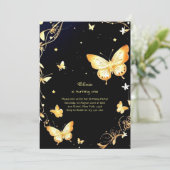 Butterfly eerste verjaardag uitnodiging (Staand voorkant)