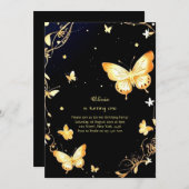 Butterfly eerste verjaardag uitnodiging (Voorkant / Achterkant)