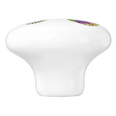 Butterfly Eigen naam Emerald Paarse Ceramic Knob. Keramische Knop (Zijkant)