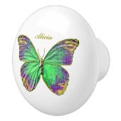 Butterfly Eigen naam Emerald Paarse Ceramic Knob. Keramische Knop (Rechts)