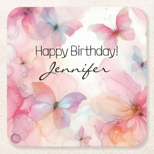 Butterfly Elegant Papier Onderzetter (Voorkant)