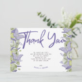 Butterfly en Bloemenmeisje Hartelijk dank Kaart (Staand voorkant)