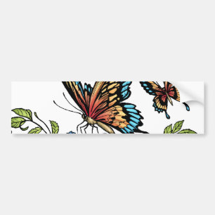 Butterfly en Butterflies volledige kleur door Al R Bumpersticker