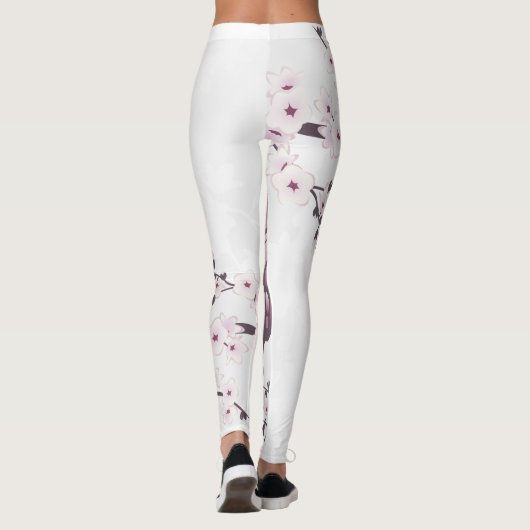 Butterfly en Cherry Blossom Mauve Leggings (Achterkant)
