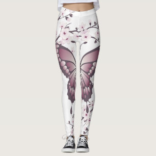 Butterfly en Cherry Blossom Mauve Leggings