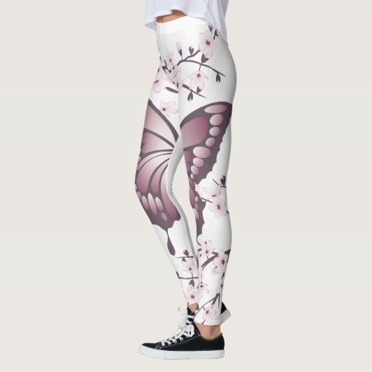 Butterfly en Cherry Blossom Mauve Leggings (Links)