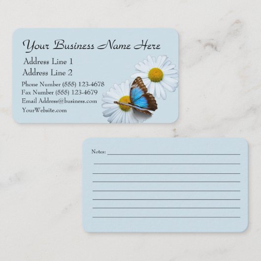 Butterfly en Daisies Visitekaartje (Voorkant / Achterkant)
